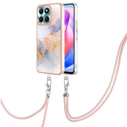 YB IMD Series-4 For Honor X6a 4G Pattern Case Electroplating TPU Soft Phone Cover