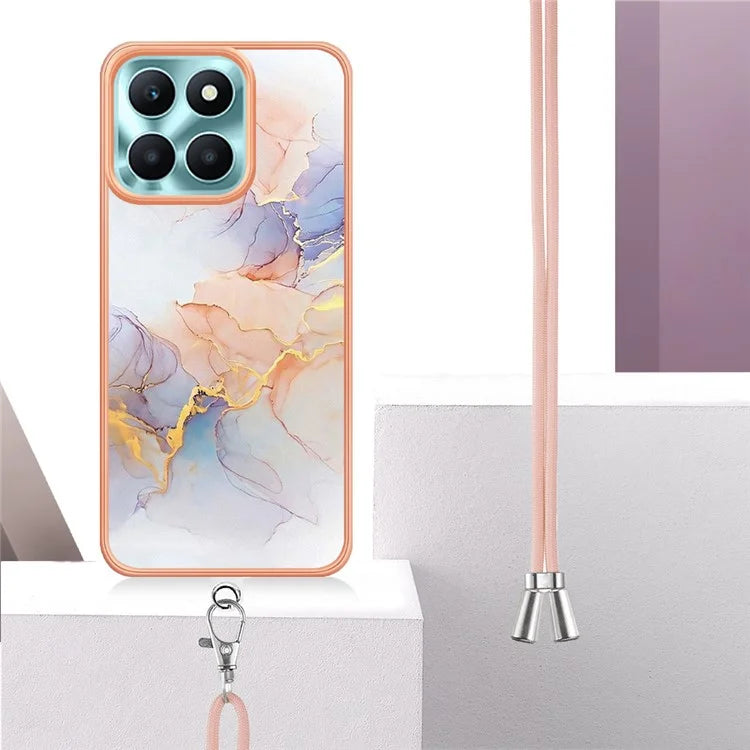 YB IMD Series-4 For Honor X6a 4G Pattern Case Electroplating TPU Soft Phone Cover