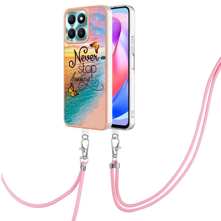 YB IMD Series-4 For Honor X6a 4G Pattern Case Electroplating TPU Soft Phone Cover