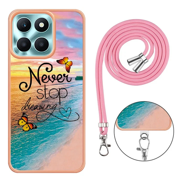 YB IMD Series-4 For Honor X6a 4G Pattern Case Electroplating TPU Soft Phone Cover
