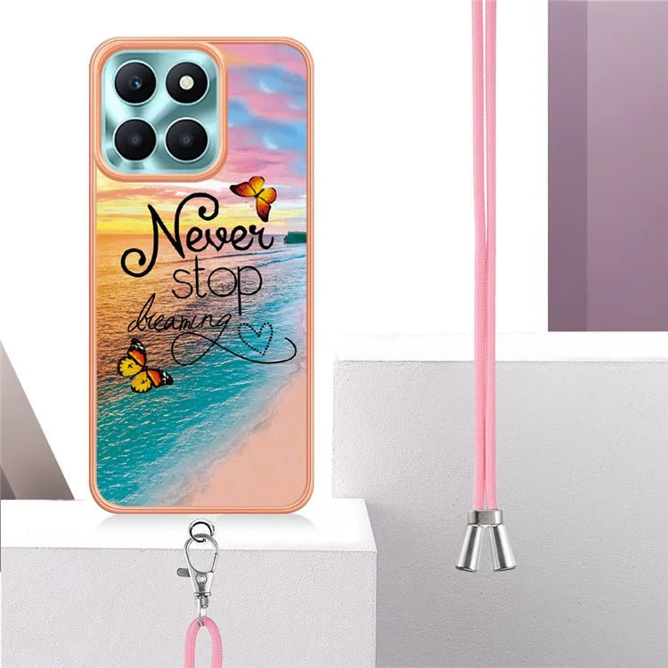 YB IMD Series-4 For Honor X6a 4G Pattern Case Electroplating TPU Soft Phone Cover