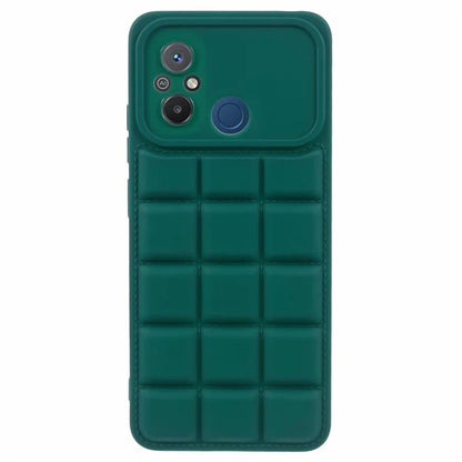 For Xiaomi Redmi 12C 4G / Redmi 11A 4G / Poco C55 4G Slim Case Down Jacket Texture Soft TPU Cell Phone Coverish Green