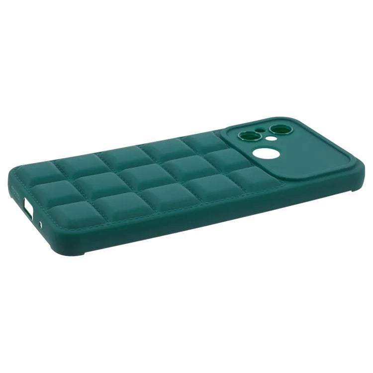 For Xiaomi Redmi 12C 4G / Redmi 11A 4G / Poco C55 4G Slim Case Down Jacket Texture Soft TPU Cell Phone Coverish Green