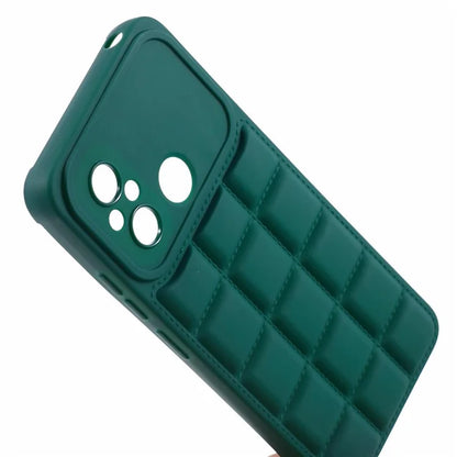 For Xiaomi Redmi 12C 4G / Redmi 11A 4G / Poco C55 4G Slim Case Down Jacket Texture Soft TPU Cell Phone Coverish Green