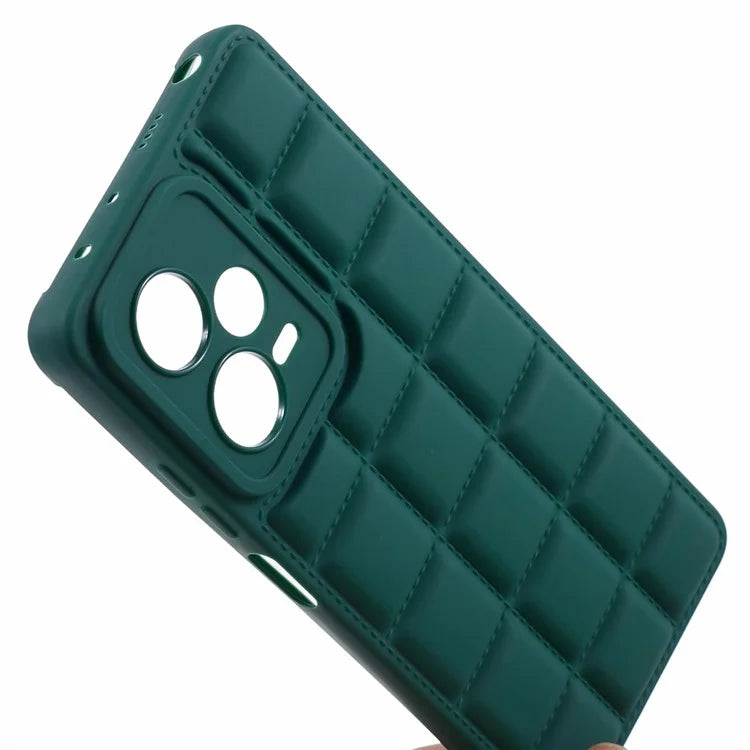 Down Jacket Texture TPU Case for Xiaomi Redmi Note 12 Pro 5G Slim Case Anti-Drop Cell Phone Coverish Green