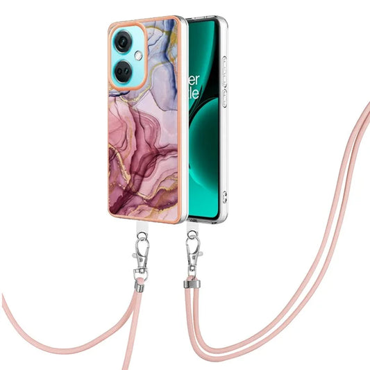 YB IMD Series-18 Style E for OnePlus Nord CE3 5G Case Soft TPU Phone Cover with Adjustable Lanyard Gold