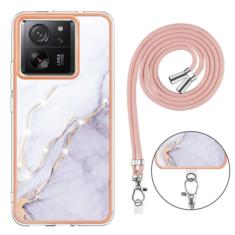 YB IMD Series-9 For Xiaomi 13T / 13T Pro / Redmi K60 Ultra Case IMD Marble Pattern TPU Phone Shell