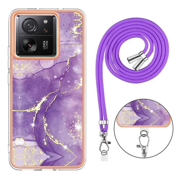 YB IMD Series-9 For Xiaomi 13T / 13T Pro / Redmi K60 Ultra Case IMD Marble Pattern TPU Phone Shell