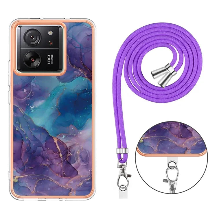 YB IMD Series-18 Style E for Xiaomi 13T / 13T Pro / Redmi K60 Ultra Phone Case Marble Pattern TPU Back Shell