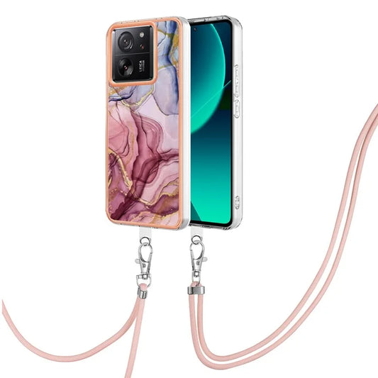 YB IMD Series-18 Style E for Xiaomi 13T / 13T Pro / Redmi K60 Ultra Phone Case Marble Pattern TPU Back Shell Gold