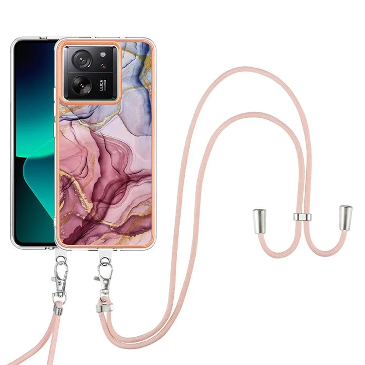 YB IMD Series-18 Style E for Xiaomi 13T / 13T Pro / Redmi K60 Ultra Phone Case Marble Pattern TPU Back Shell Gold