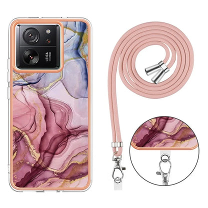 YB IMD Series-18 Style E for Xiaomi 13T / 13T Pro / Redmi K60 Ultra Phone Case Marble Pattern TPU Back Shell Gold