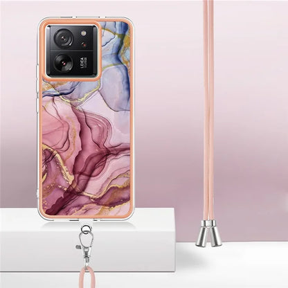 YB IMD Series-18 Style E for Xiaomi 13T / 13T Pro / Redmi K60 Ultra Phone Case Marble Pattern TPU Back Shell Gold