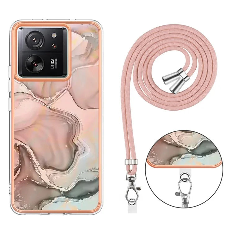 YB IMD Series-18 Style E for Xiaomi 13T / 13T Pro / Redmi K60 Ultra Phone Case Marble Pattern TPU Back Shell
