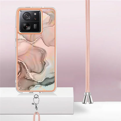 YB IMD Series-18 Style E for Xiaomi 13T / 13T Pro / Redmi K60 Ultra Phone Case Marble Pattern TPU Back Shell