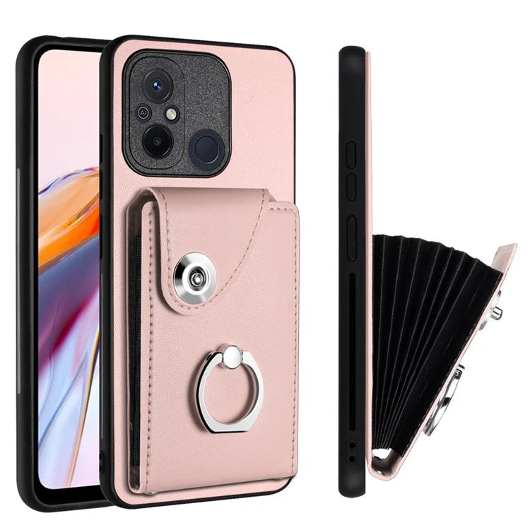 YB Leather Coating Series-7 for Xiaomi Redmi 12C 4G Magnetic Case Shockproof Finger Ring Phone Shell