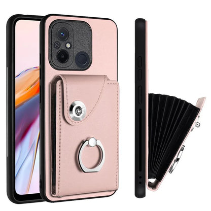 YB Leather Coating Series-7 for Xiaomi Redmi 12C 4G Magnetic Case Shockproof Finger Ring Phone Shell