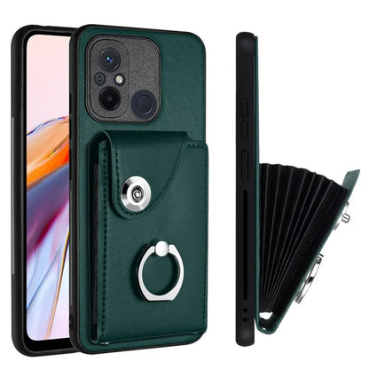 YB Leather Coating Series-7 for Xiaomi Redmi 12C 4G Magnetic Case Shockproof Finger Ring Phone Shell