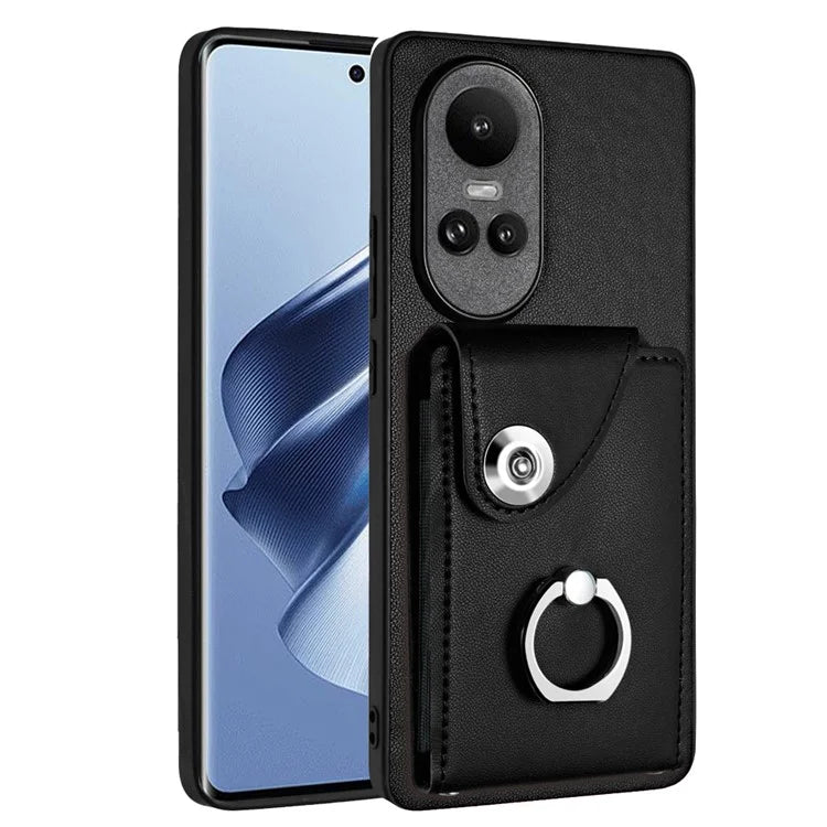 YB Leather Coating Series-7 for Oppo Reno10 Pro 5G (Global) / Reno10 5G (Global) Case Leather+TPU Kickstand Cover