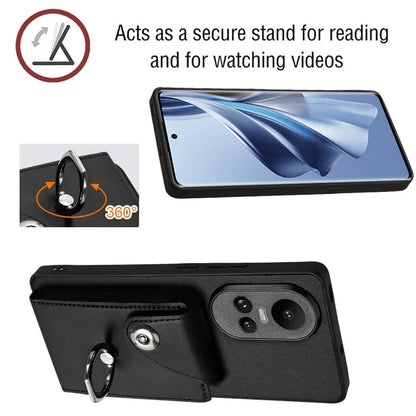 YB Leather Coating Series-7 for Oppo Reno10 Pro 5G (Global) / Reno10 5G (Global) Case Leather+TPU Kickstand Cover