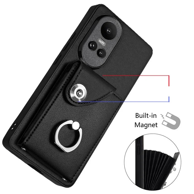 YB Leather Coating Series-7 for Oppo Reno10 Pro 5G (Global) / Reno10 5G (Global) Case Leather+TPU Kickstand Cover