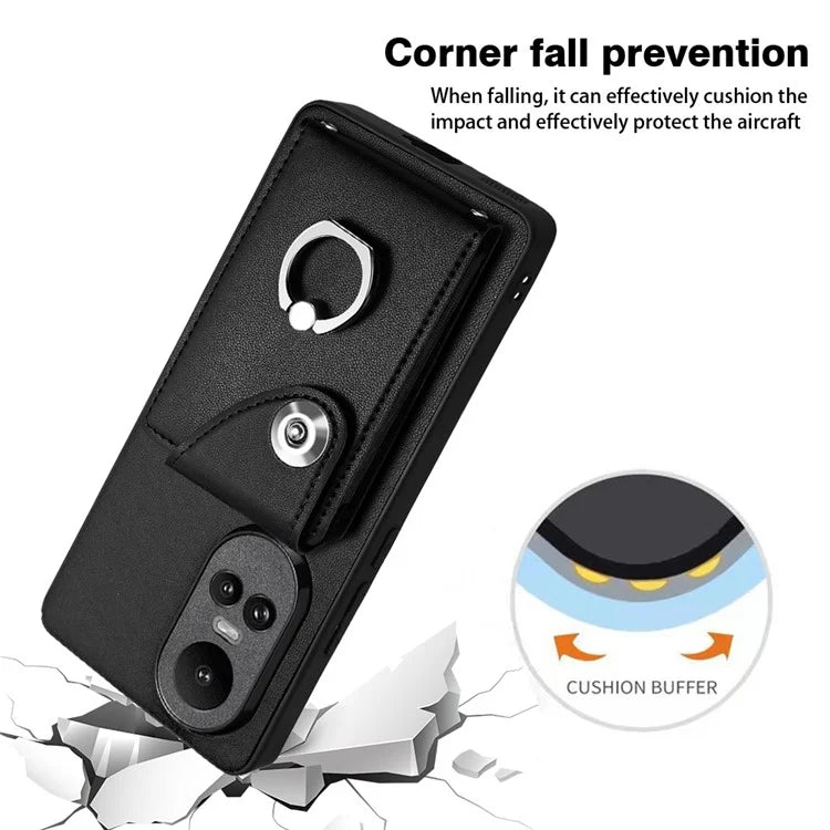 YB Leather Coating Series-7 for Oppo Reno10 Pro 5G (Global) / Reno10 5G (Global) Case Leather+TPU Kickstand Cover