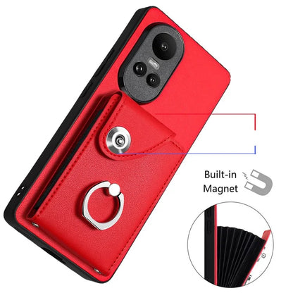 YB Leather Coating Series-7 for Oppo Reno10 Pro 5G (Global) / Reno10 5G (Global) Case Leather+TPU Kickstand Cover