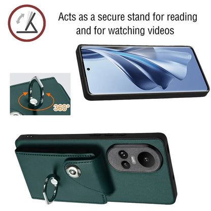 YB Leather Coating Series-7 for Oppo Reno10 Pro 5G (Global) / Reno10 5G (Global) Case Leather+TPU Kickstand Cover