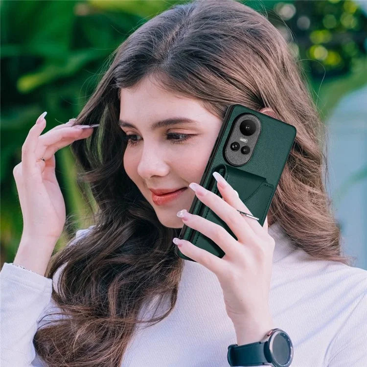 YB Leather Coating Series-7 for Oppo Reno10 Pro 5G (Global) / Reno10 5G (Global) Case Leather+TPU Kickstand Cover