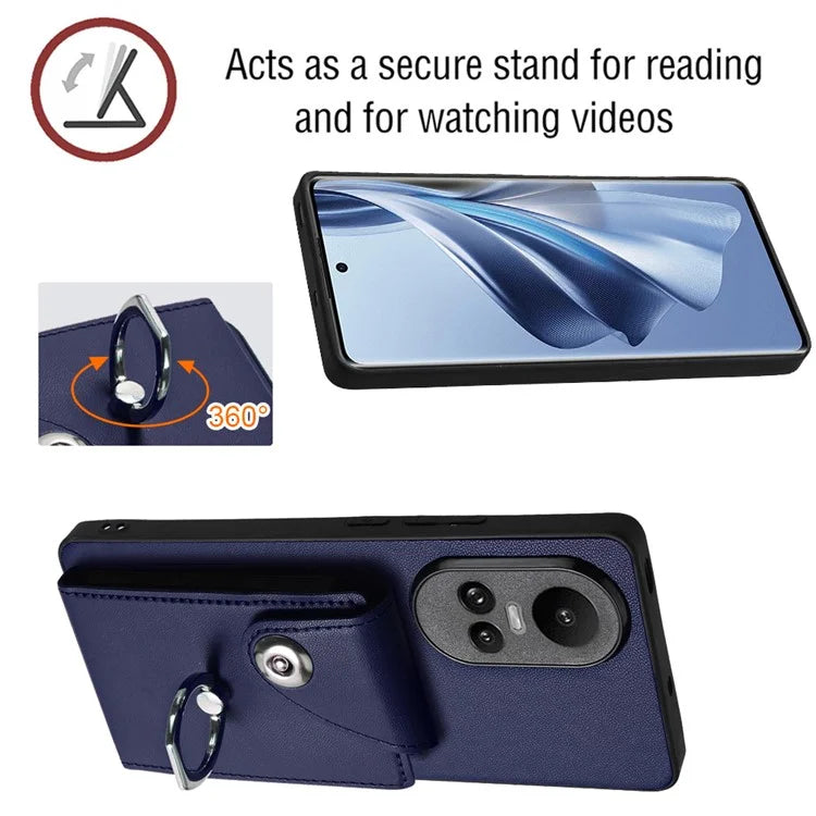 YB Leather Coating Series-7 for Oppo Reno10 Pro 5G (Global) / Reno10 5G (Global) Case Leather+TPU Kickstand Cover