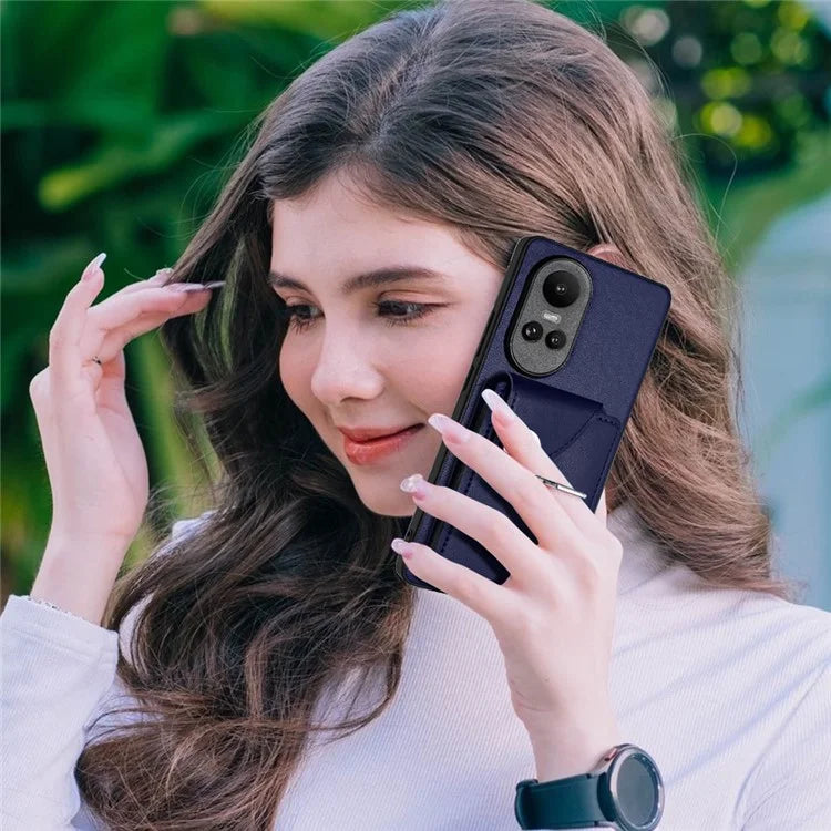 YB Leather Coating Series-7 for Oppo Reno10 Pro 5G (Global) / Reno10 5G (Global) Case Leather+TPU Kickstand Cover