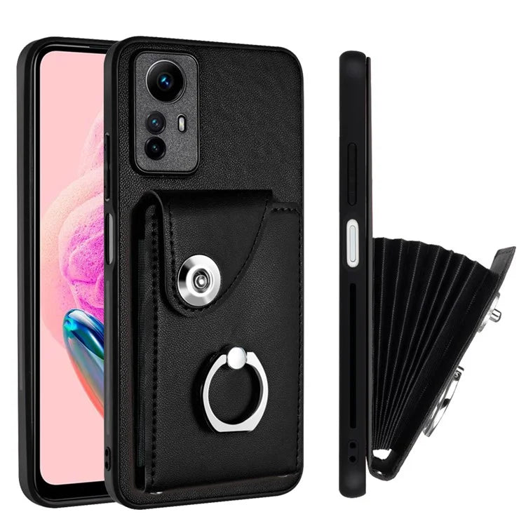 YB Leather Coating Series-7 for Xiaomi Redmi Note 12S 4G Case PU Leather+TPU Card Slots Cover