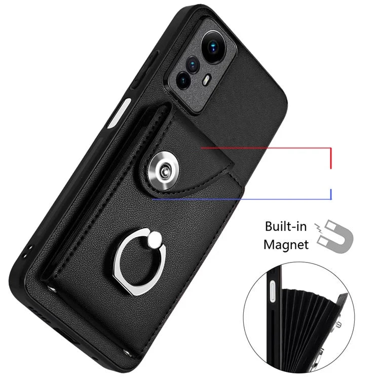 YB Leather Coating Series-7 for Xiaomi Redmi Note 12S 4G Case PU Leather+TPU Card Slots Cover
