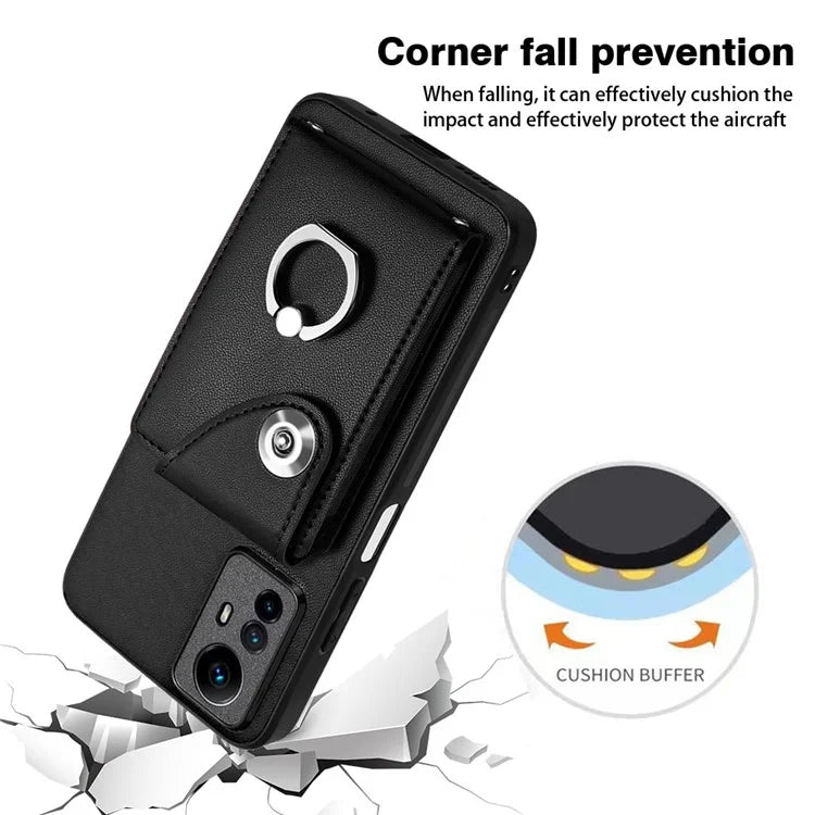 YB Leather Coating Series-7 for Xiaomi Redmi Note 12S 4G Case PU Leather+TPU Card Slots Cover