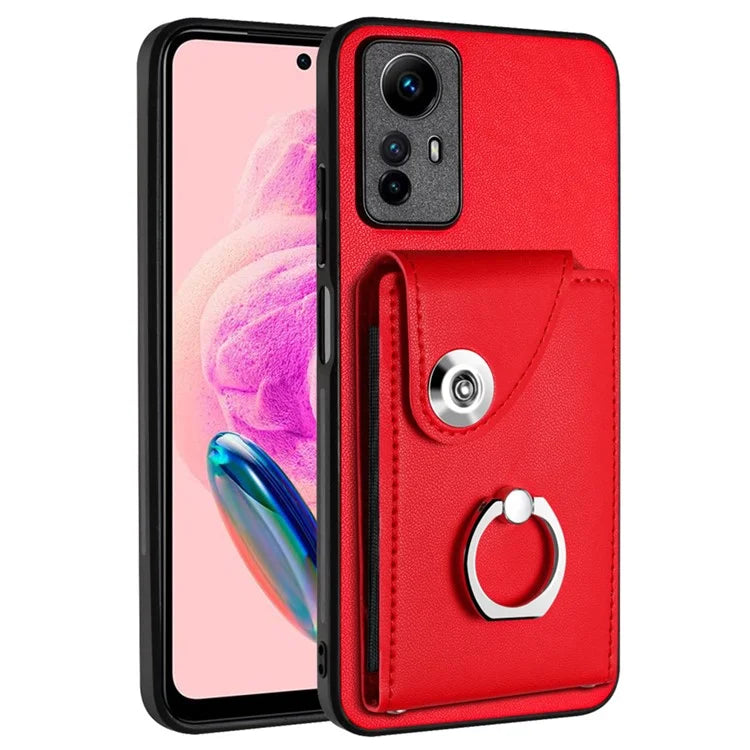 YB Leather Coating Series-7 for Xiaomi Redmi Note 12S 4G Case PU Leather+TPU Card Slots Cover