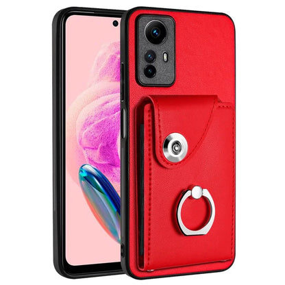 YB Leather Coating Series-7 for Xiaomi Redmi Note 12S 4G Case PU Leather+TPU Card Slots Cover