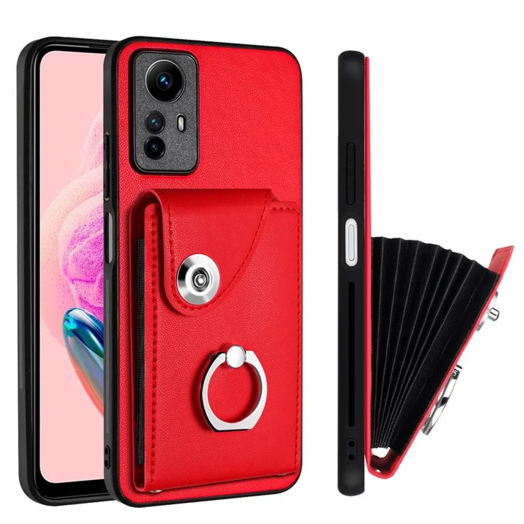 YB Leather Coating Series-7 for Xiaomi Redmi Note 12S 4G Case PU Leather+TPU Card Slots Cover
