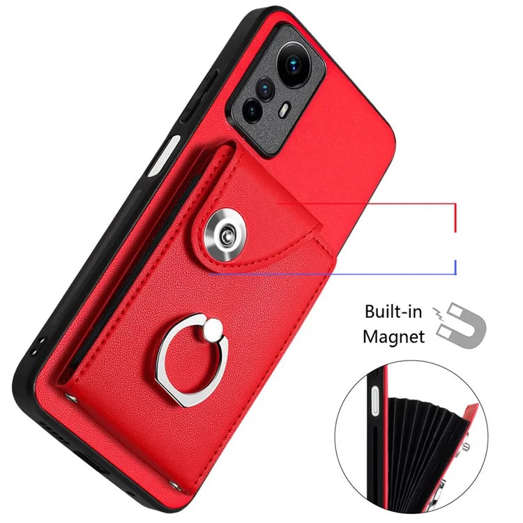 YB Leather Coating Series-7 for Xiaomi Redmi Note 12S 4G Case PU Leather+TPU Card Slots Cover
