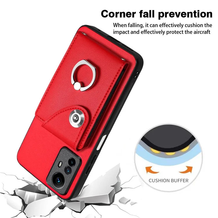 YB Leather Coating Series-7 for Xiaomi Redmi Note 12S 4G Case PU Leather+TPU Card Slots Cover