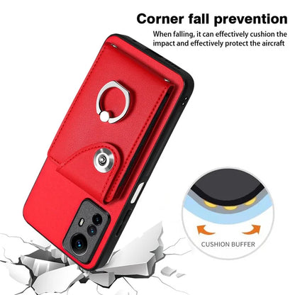 YB Leather Coating Series-7 for Xiaomi Redmi Note 12S 4G Case PU Leather+TPU Card Slots Cover
