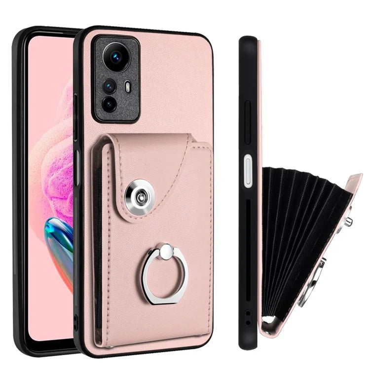 YB Leather Coating Series-7 for Xiaomi Redmi Note 12S 4G Case PU Leather+TPU Card Slots Cover