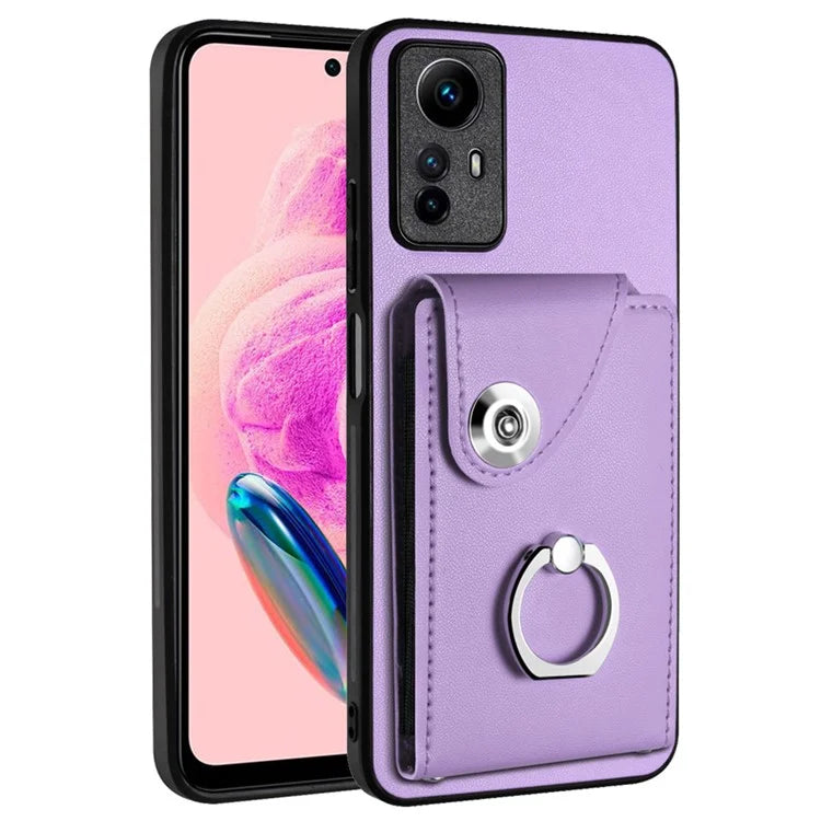 YB Leather Coating Series-7 for Xiaomi Redmi Note 12S 4G Case PU Leather+TPU Card Slots Cover