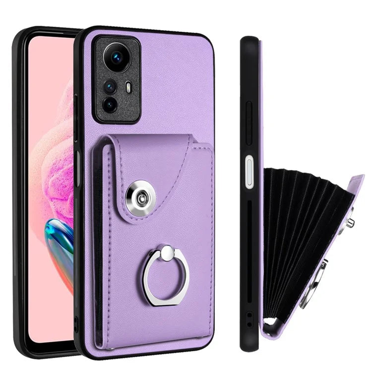 YB Leather Coating Series-7 for Xiaomi Redmi Note 12S 4G Case PU Leather+TPU Card Slots Cover