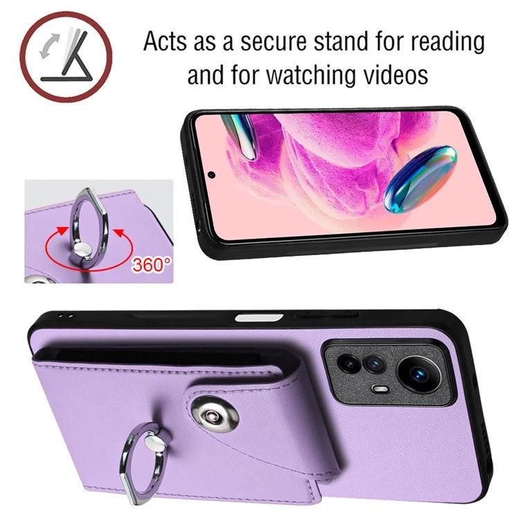 YB Leather Coating Series-7 for Xiaomi Redmi Note 12S 4G Case PU Leather+TPU Card Slots Cover