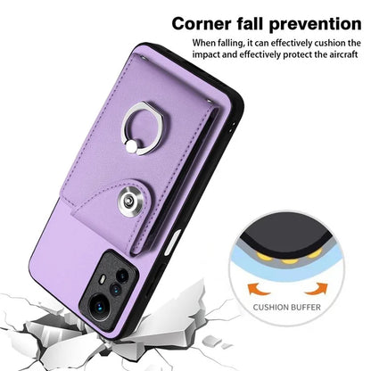 YB Leather Coating Series-7 for Xiaomi Redmi Note 12S 4G Case PU Leather+TPU Card Slots Cover