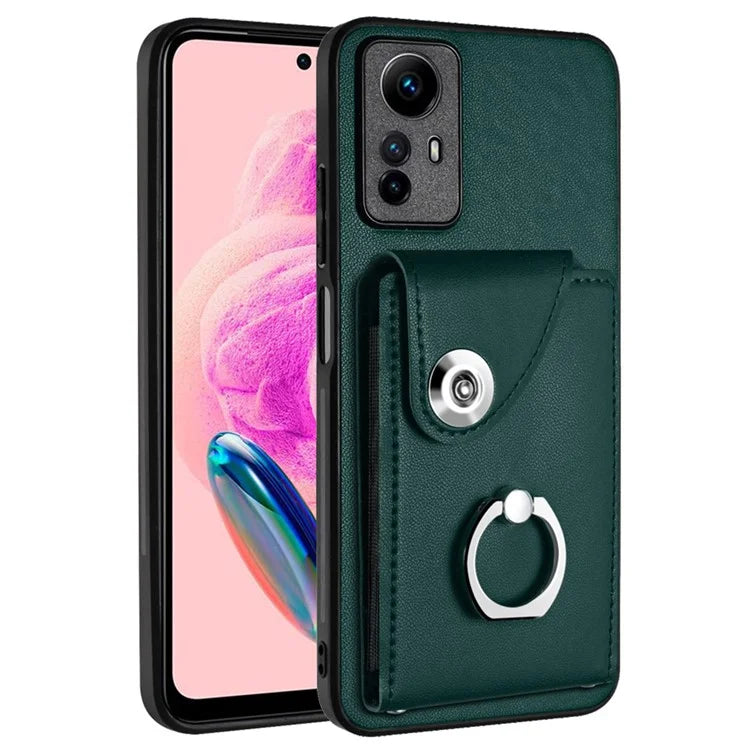 YB Leather Coating Series-7 for Xiaomi Redmi Note 12S 4G Case PU Leather+TPU Card Slots Cover