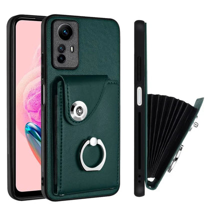 YB Leather Coating Series-7 for Xiaomi Redmi Note 12S 4G Case PU Leather+TPU Card Slots Cover