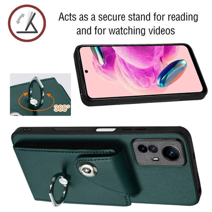 YB Leather Coating Series-7 for Xiaomi Redmi Note 12S 4G Case PU Leather+TPU Card Slots Cover