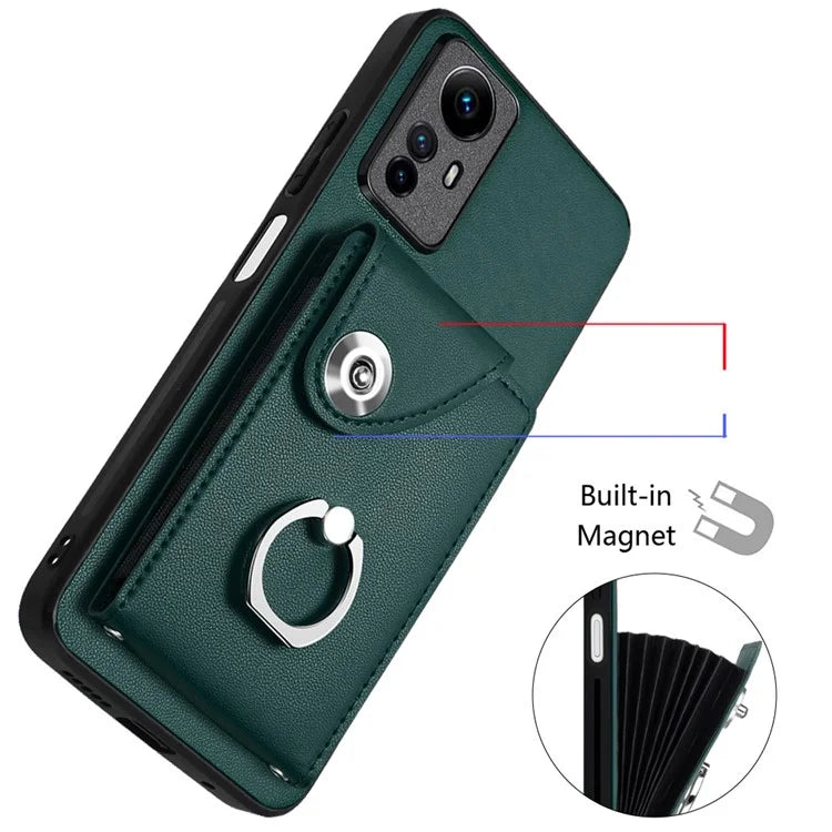 YB Leather Coating Series-7 for Xiaomi Redmi Note 12S 4G Case PU Leather+TPU Card Slots Cover