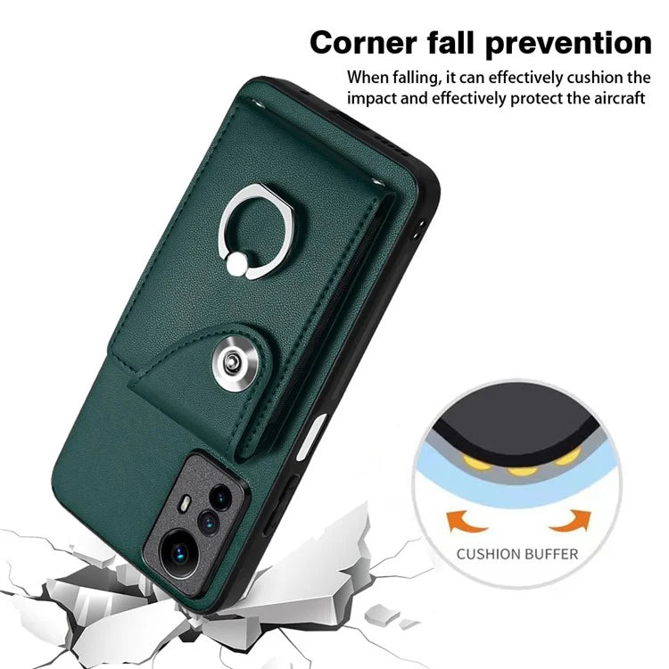 YB Leather Coating Series-7 for Xiaomi Redmi Note 12S 4G Case PU Leather+TPU Card Slots Cover